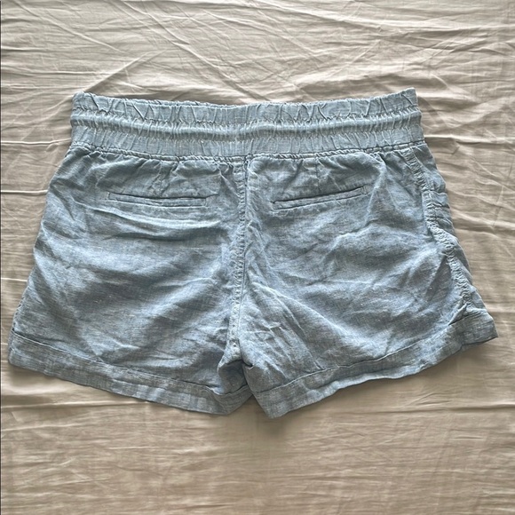 Athleta Cabo 100% Linen Shorts Blue Chambray size 12 - Picture 5 of 10